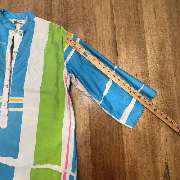 Catherine Ogust For Penthouse Gallery Multi-Colored Shirt Dress/Tunic Size Small - Picture 8 of 16